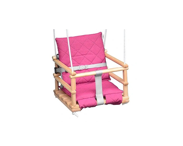 Huśtawka Samba Classic drewniana z poduszką Kolor Różowy