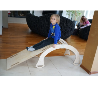 Bujak Drewniany Biały mod. B 4w1 Rozm.L Montessori zjeżdżalnia ściana deska balansująca