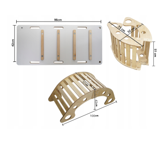 Bujak Drewniany mod. B 4w1 Rozm.L Montessori zjeżdżalnia ściana deska balansująca