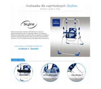 Zestaw set 4w1 Huśtawka dla dzieci + krzesełko, tacka, pałąk stabilizujący Samolot