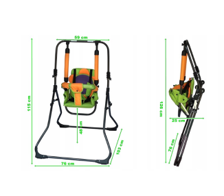 Huśtawka dla dzieci do pokoju ogrodowa metalowa Leżaczek Bujaczek 3w1 Piesek