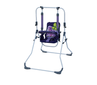 Zestaw set 4w1 Huśtawka dla dzieci + krzesełko, tacka, pałąk stabilizujący Kucyk