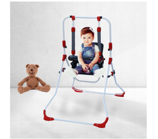 Zestaw set 4w1 Huśtawka dla dzieci + krzesełko, tacka, pałąk stabilizujący Sowa