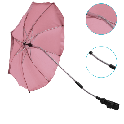 Parasolka do wózka okrągła Skyline z filtrem UV 70 cm różowy jasny