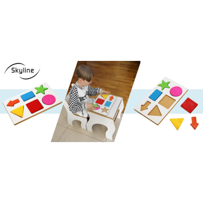 Puzzle Układanka Montessori drewniana - figury i kształty