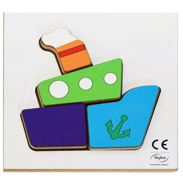 Puzzle Układanka Montessori drewniana - Statek