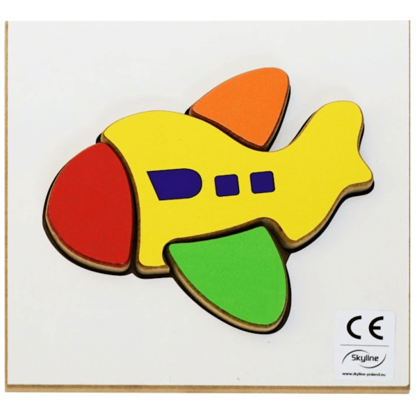 Puzzle Układanka Montessori drewniana - Samolot