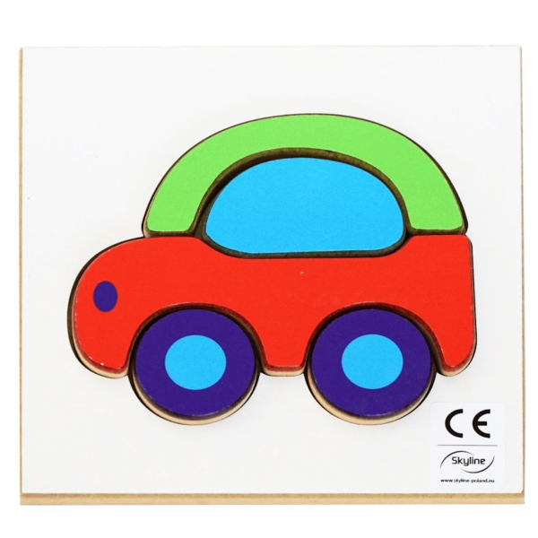 Puzzle Układanka Montessori drewniana - Samochód