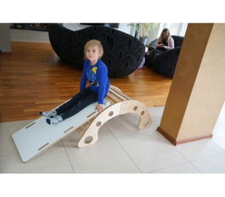 Bujak Drewniany mod. B 4w1 XL Montessori zjeżdżalnia ściana deska balansująca
