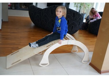 Bujak Drewniany mod. C 4w1 XL Montessori zjeżdżalnia ściana deska balansująca