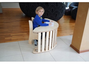 Bujak Drewno Montessori mod. A 3w1 XL Składany Biurko Stół